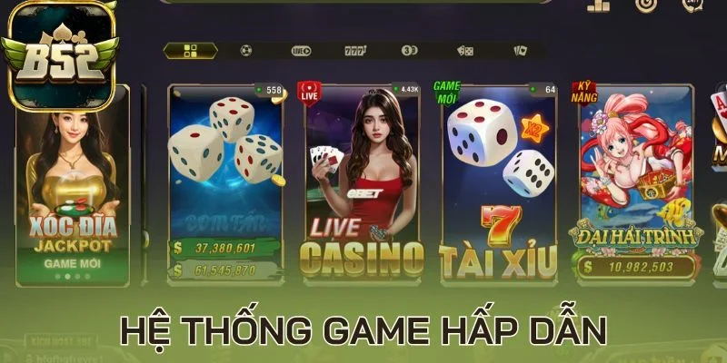 Hệ thống game hấp dẫn
