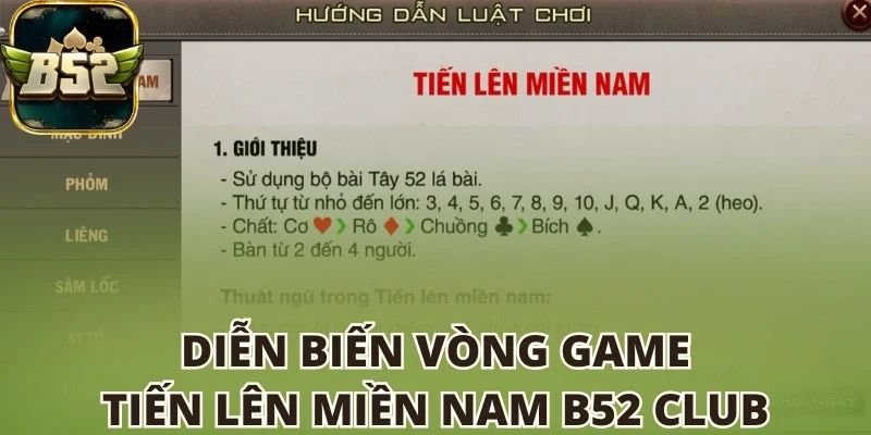 Diễn biến vòng game Tiến lên miền Nam B52 club