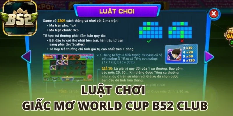 Luật chơi Giấc Mơ World Cup B52 club
