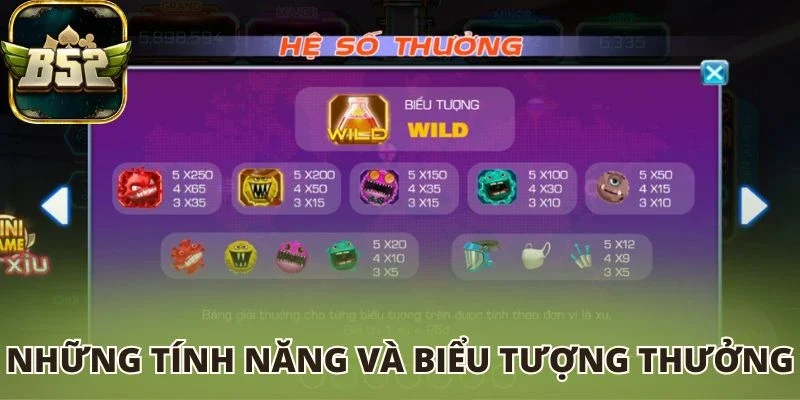 Những tính năng và biểu tượng thưởng