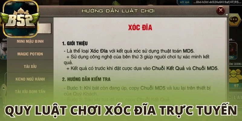 Quy luật chơi Xóc đĩa trực tuyến B52 club