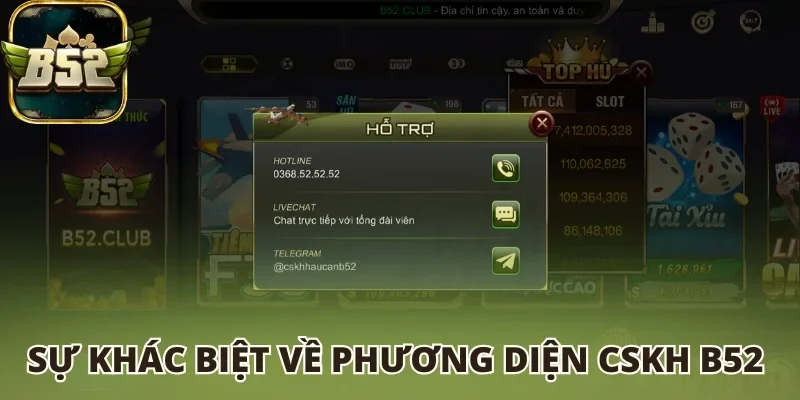 Sự khác biệt về phương diện CSKH B52