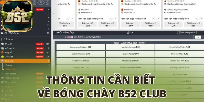Thông tin cần biết về cá cược bóng chày B52 club