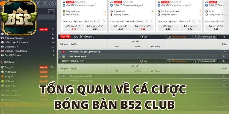 Tổng quan về cá cược cá cược bóng bàn B52 club